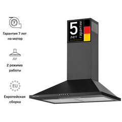 Кухонная вытяжка купольная Krona Bella 600 Black push button 60 см черная - фото 3