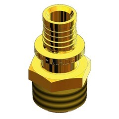 Соединитель прямой Tiemme 16 мм х 3/4 НР(ш) латунь (1710169) - фото 3