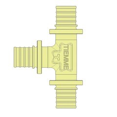 Тройник Tiemme 20 х 20 х 20 мм латунь (1710211) - фото 3