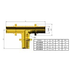 Тройник Tiemme 20 х 20 х 20 мм латунь (1710211) - фото 4