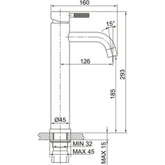 Смеситель для раковины высокий ARGOtech Solid однорычажный черный (35-14 SOLID black) - фото 2