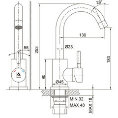 Смеситель для кухни и раковины ARGOtech Solid однорычажный с поворотным изливом сатин (35-02 SOLID-J) - фото 3