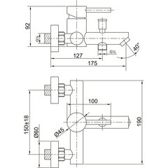 Смеситель для ванны ARGOtech Solid сатин однорычажный с коротким изливом с лейкой (35-05 SOLID) - фото 4