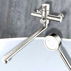 Смеситель для ванны ARGOtech Solid сатин однорычажный с длинным изливом с лейкой (35-L35/D SOLID) - фото 3