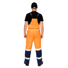 Полукомбинезон рабочий мужской утепленный Дарина Сигнальщик 48-50 рост 182-188 см темно-синий/оранжевый - фото 9