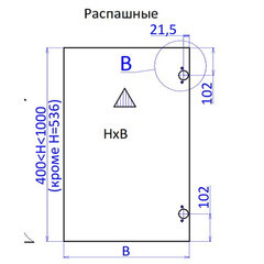Фасад для шкафа черный глянец 446х716х18 мм - фото 3