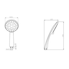 Лейка для душа Esko SCU d106 мм 5 режимов без шланга пластик черная (SCU855Black) - фото 2