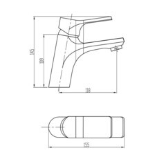 Смеситель для раковины Esko Eiger хром однорычажный (EG 26) - фото 3