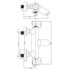 Смеситель для ванны Esko Mikros хром термостатический с коротким изливом без лейки (T3054) - фото 9