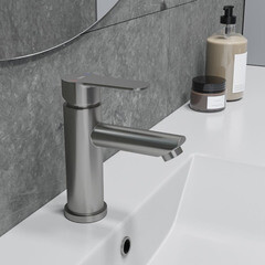 Смеситель для раковины Esko Orlando однорычажный сталь (OL 26) - фото 9