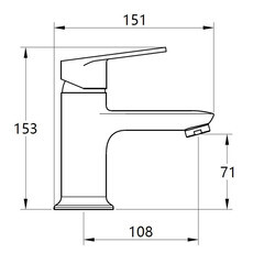 Смеситель для раковины Voda Drop однорычажный хром (DP 26M) - фото 2