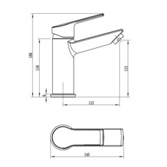 Смеситель для раковины Voda Rock хром однорычажный (RK 26) - фото 2