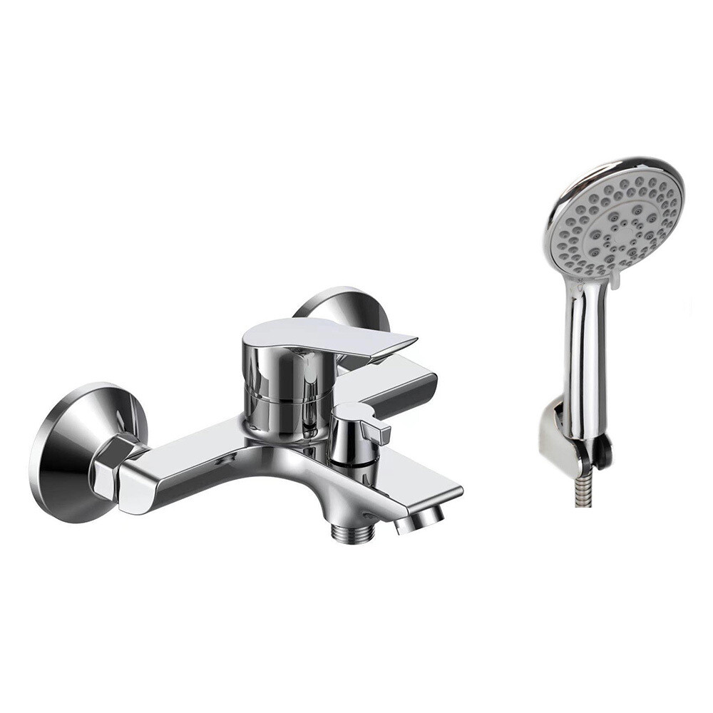 Изображение товара Смеситель для ванны Voda Rock хром однорычажный с коротким изливом с лейкой (RK 54)