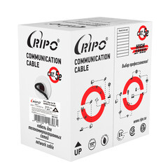 Интернет-кабель (витая пара) FTP CAT5e 4х2х0,51 мм экранированный Ripo Standart черный (100 м) - фото 2