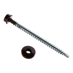 Саморезы кровельные с буром 70х4,8 мм металл-дерево коричневые RAL 8017 Daxmer (100 шт.) - фото 4