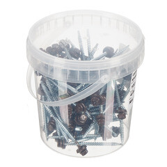 Саморезы кровельные с буром 70х4,8 мм металл-дерево коричневые RAL 8017 Daxmer (100 шт.) - фото 3