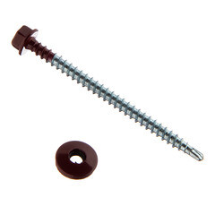 Саморезы кровельные с буром 70х4,8 мм металл-дерево красное вино RAL 3005 Daxmer (100 шт.) - фото 2