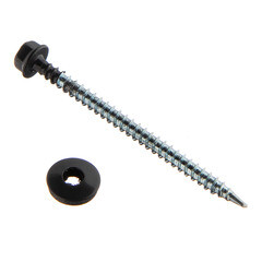 Саморезы кровельные с буром 70х4,8 мм металл-дерево графитовый серый RAL 7024 Daxmer (100 шт.) - фото 2