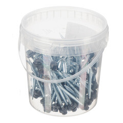 Саморезы кровельные с буром 70х4,8 мм металл-дерево графитовый серый RAL 7024 Daxmer (100 шт.) - фото 3