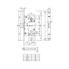 Замок врезной AGB EV для межкомнатной двери под цилиндр бронза - фото 3