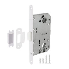 Замок врезной Fuaro P85C-50 для межкомнатной двери под цилиндр белый - фото 1