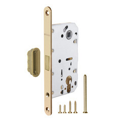 Замок врезной магнитный Fuaro M85C-50 для межкомнатной двери под цилиндр золото - фото 1