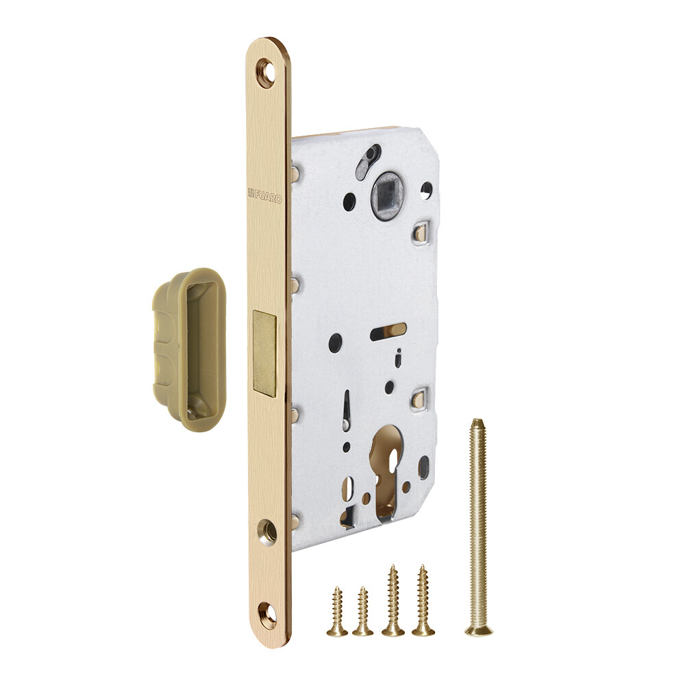 Изображение товара Замок врезной магнитный Fuaro M85C-50 для межкомнатной двери под цилиндр золото Изображение товара Замок врезной магнитный Fuaro M85C-50 для межкомнатной двери под цилиндр золото