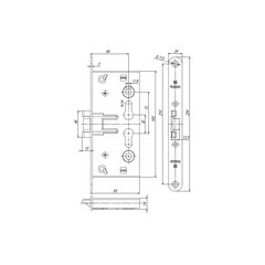 Замок врезной Fuaro FL-0432 для противопожарной двери под цилиндр никель - фото 2