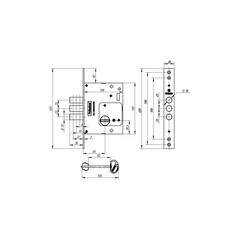 Замок врезной Fuaro V25S-60.00.3R16 универсальный никель 4 ключа - фото 2