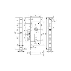 Замок врезной Fuaro 900C45.85.3MR для межкомнатной двери под цилиндр латунь - фото 2
