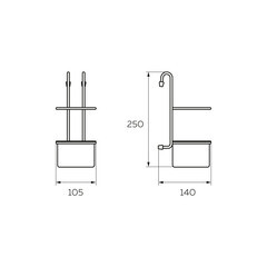Стакан для столовых приборов на рейлинг хром (YJ-G017E) - фото 2