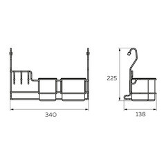 Держатель на рейлинг для столовых приборов со стаканами 340х138х225 мм хром (MX-400) - фото 2