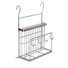 Держатель на рейлинг для ножей и досок с крючками 250х150х395 мм хром (MX-427) - фото 1