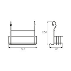 Полка на рейлинг для банок одноярусная малая 240х110х200 мм хром (MX-069) - фото 2