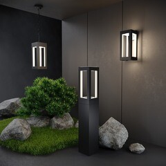 Светильник светодиодный садово-парковый Elektrostandard Frame черный 700 мм 4000К 12 Вт IP54 (a051859) - фото 5