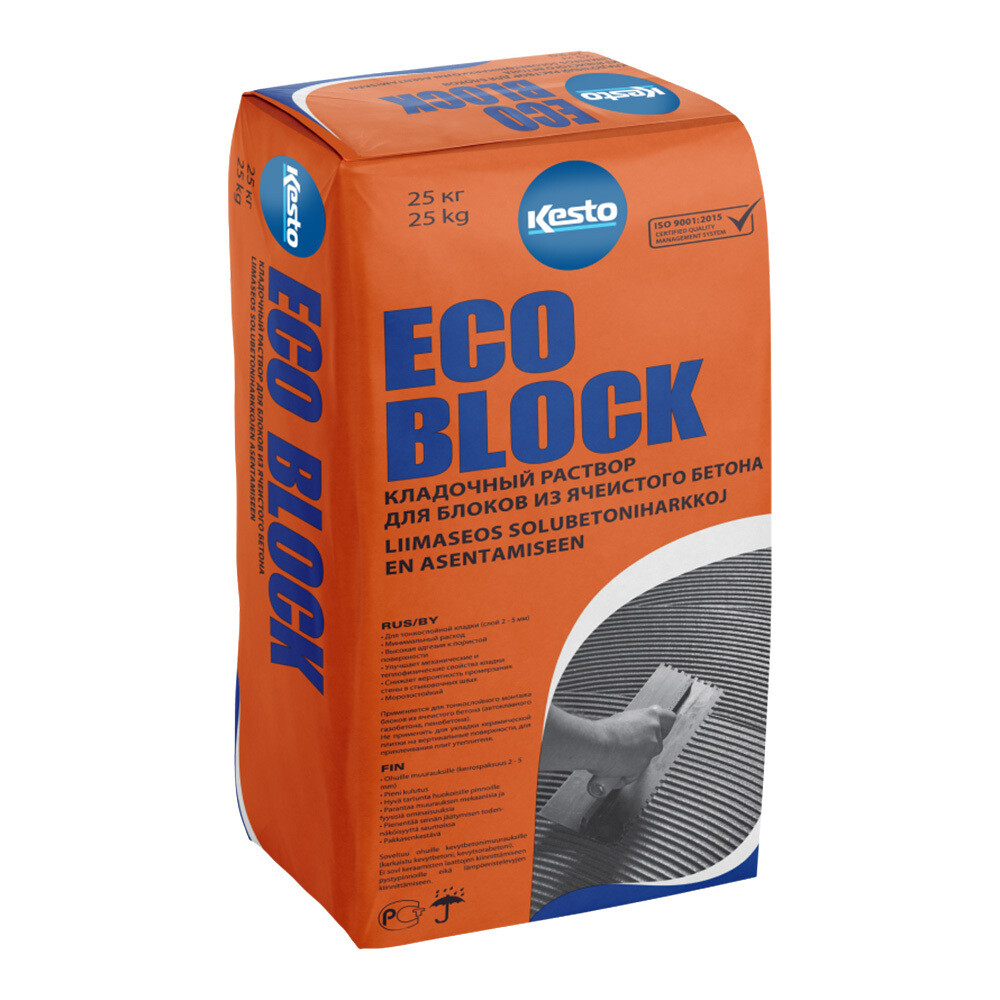 Изображение товара Клей для газобетона Kesto Eco Block 25 кг морозостойкий для внутренних работ