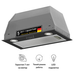 Кухонная вытяжка встраиваемая Krona Ameli 600 Black PB 60 см черная - фото 4