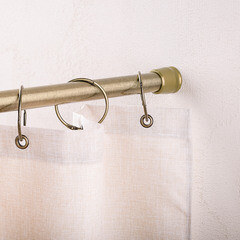 Карниз для ванной 105-190 см телескопический прямой сталь бронза - фото 5