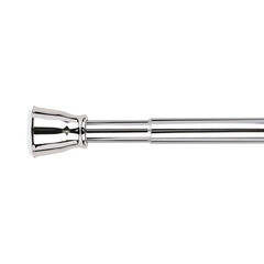 Карниз для ванной 140-260 см телескопический прямой сталь хром - фото 2