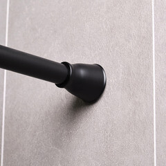 Карниз для ванной 140-260 см телескопический прямой сталь черный - фото 5