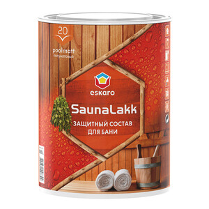 Лак Eskaro Saunalakk для бань и саун акрилатный бесцветный 0,95 л ...