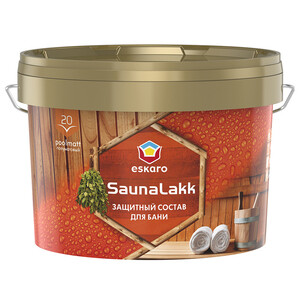 Лак Eskaro Saunalakk для бань и саун акрилатный бесцветный 2,4 л ...