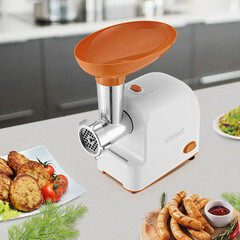 Мясорубка электрическая Kitfort КТ-2113-1 бело-оранжевая - фото 8