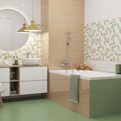 Плитка облицовочная Cersanit Light лепестки многоцветная 440x200x8,5 мм (12 шт.=1,056 кв.м) - фото 11