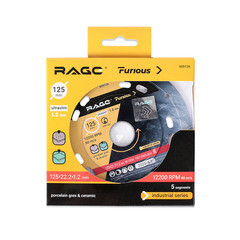 Диск алмазный по керамограниту Rage Furious 125х22,2х1,2 мм сегментный мокрый рез (605126) - фото 4