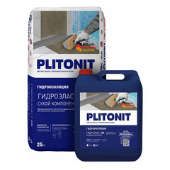 Гидроизоляция цементно-полимерная Plitonit ГидроЭласт 2К 25 кг+8 л