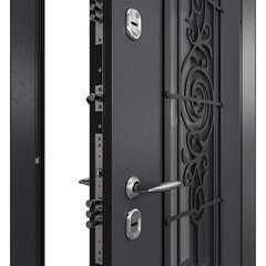 Дверь входная с терморазрывом Torex Роял Кинг правая букле графит - кт белый со стеклопакетом 880х2050 мм - фото 3