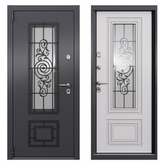 Дверь входная с терморазрывом Torex Роял Кинг левая букле графит - кт белый со стеклопакетом 880х2050 мм - фото 1