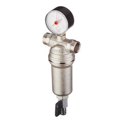 Фильтр промывной Tiemme (3130007/3131N0004) для горячей воды с манометром 1/2 ВР(г) х 3/4 НР(ш)