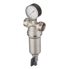 Фильтр промывной Tiemme (3130008/3131N0005) для холодной воды с манометром 100 мкм 3/4 ВР(г) х 1 НР(ш)